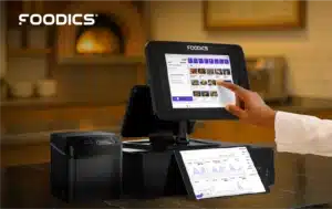 Restaurant delivery service POS system showing order management and kitchen display integration for efficient food delivery operations